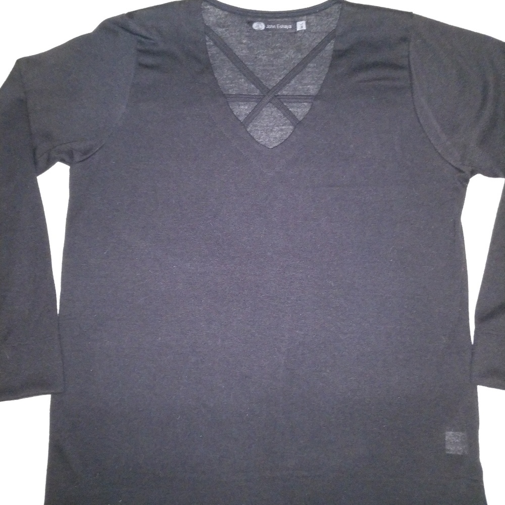 John Eshaya Criss Cross Sweater